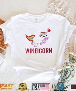 Wineicorn wine drinking unicorn shirt