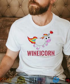 Wineicorn wine drinking unicorn shirt