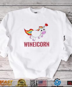 Wineicorn wine drinking unicorn shirt