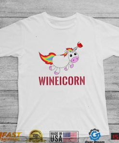 Wineicorn wine drinking unicorn shirt