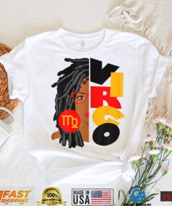 Womens Virgo Girl Afro Locs Girl Zodiac Signs Birthday T Shirt