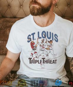 St Louis Cardinals Triple Threat Molina Wainwright Pujols Signatures Shirt