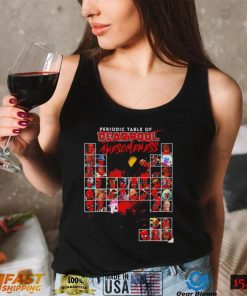 Periodic Table of Deadpool awesomeness Horror movie characters shirt
