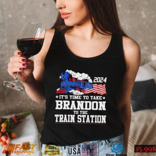 Train it’s time to take Brandon to the train station 2024 American flag shirt