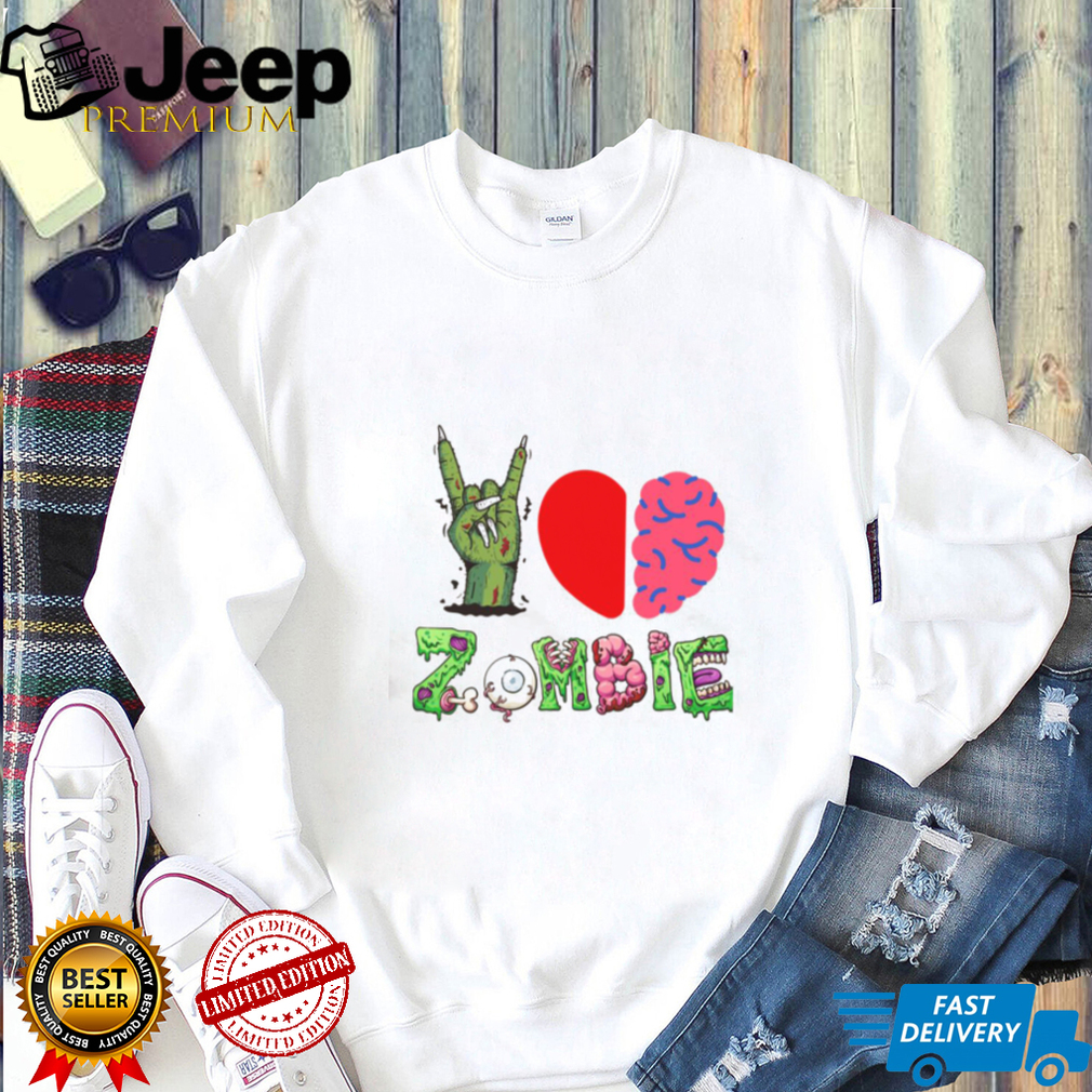 Zombies Love Brains Halloween Art Unisex T shirt