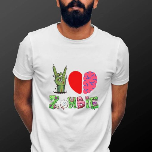 Zombies Love Brains Halloween Art Unisex T shirt