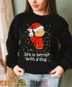 Charlie Brown And Snoopy Life Is Better With A Dog Charlie Brown Christmas T shirt