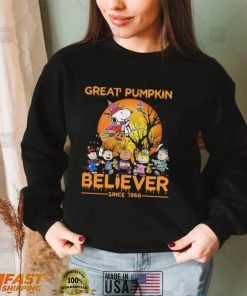 The Peanuts Snoopy Great Pumpkin Believer Since 1966 Charlie Brown Halloween Shirt