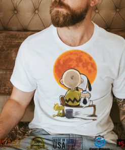 Peanuts Snoopy Charlie Brown Woodstock Under Full Moon Charlie Brown Halloween Shirt