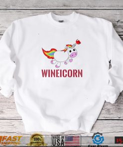 Wineicorn wine drinking unicorn shirt