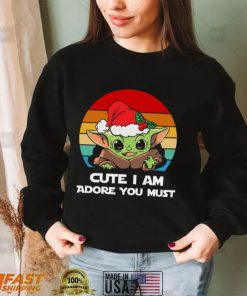 Christmas Holiday Baby Yoda Christmas T shirt Cute I Am Adore You Must