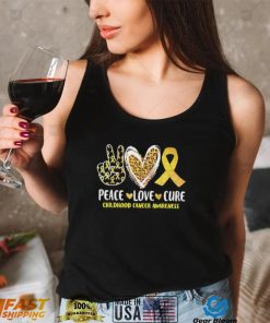 peace love cure childhood cancer awareness leopart heart shirt Shirt