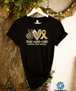 peace love cure childhood cancer awareness leopart heart shirt Shirt