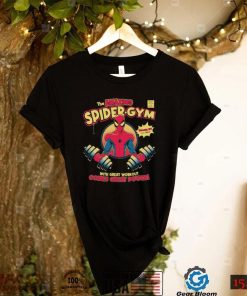 the amazing spidergym spider man queens ny este 1962 with great workout comes great power t shirt t shirt