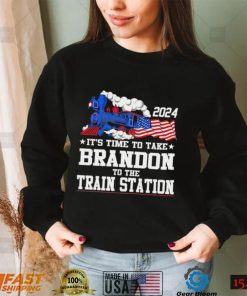 Train it’s time to take Brandon to the train station 2024 American flag shirt