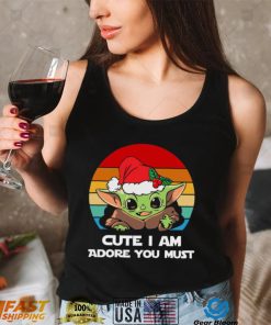 Christmas Holiday Baby Yoda Christmas T shirt Cute I Am Adore You Must