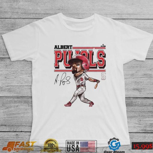 Albert Pujols T Shirt St. Louis Baseball Albert Pujols St. Louis Cartoon WHT