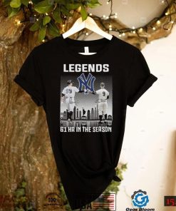 New York Yankees Aaron Judge And Roger Maris Jr Legends 61hr In The Season Signatures Shirt