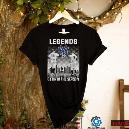 New York Yankees Aaron Judge And Roger Maris Jr Legends 61hr In The Season Signatures Shirt