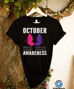 Funny Breast Cancer And Domestic Violence Awareness Butterfly T Shirt