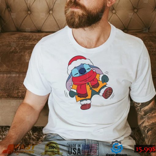 Ddisney Design Santa Hat Present Holiday Stitch Christmas Unisesx T Shirt