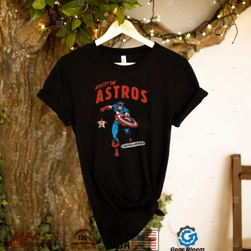 Official Houston Astros Youth Team Captain America Marvel T Shirt