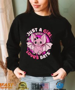 Just a girl who loves bats Halloween cute shirt