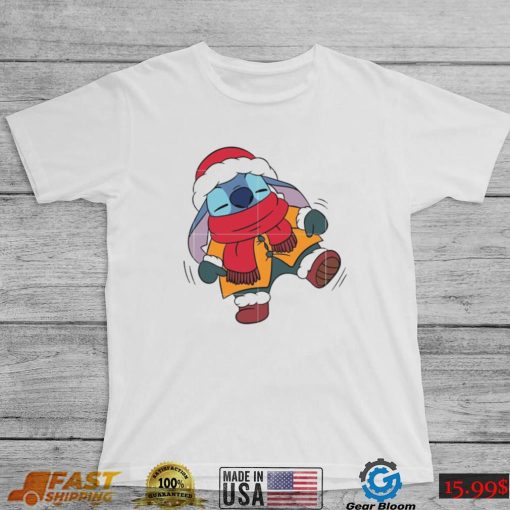 Ddisney Design Santa Hat Present Holiday Stitch Christmas Unisesx T Shirt