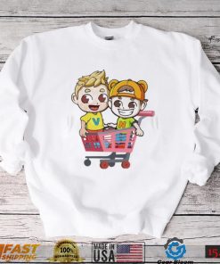 Animated vlad and nikI in the shopping cart shirt