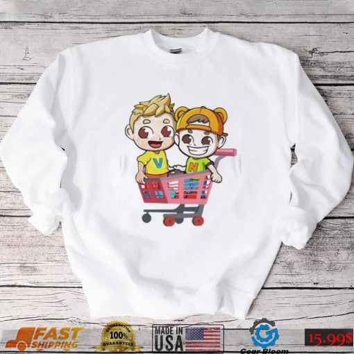 Animated vlad and nikI in the shopping cart shirt