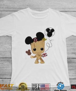 Baby Groot And Mickey Ears T Shirt