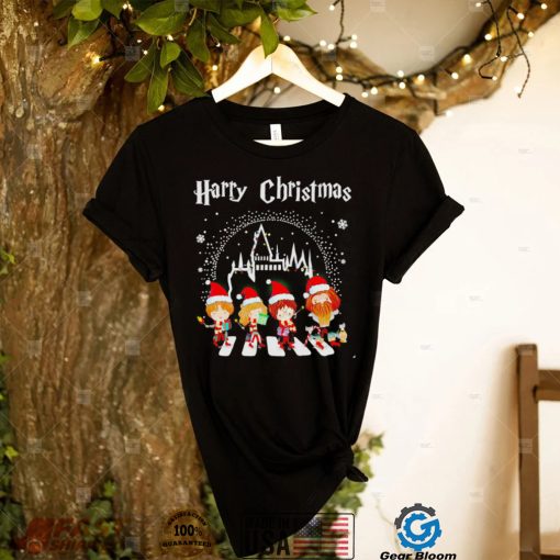 Harry Potter characters Harry Christmas Abbey Road chibi shirt