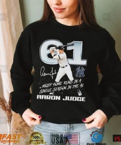 61 Most Home Runs In A Single Season In The AL Aaron Judge Signature Shirt