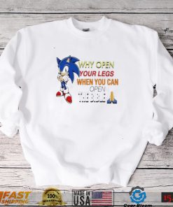 Sonic why open your legs when you an open the bible shirt