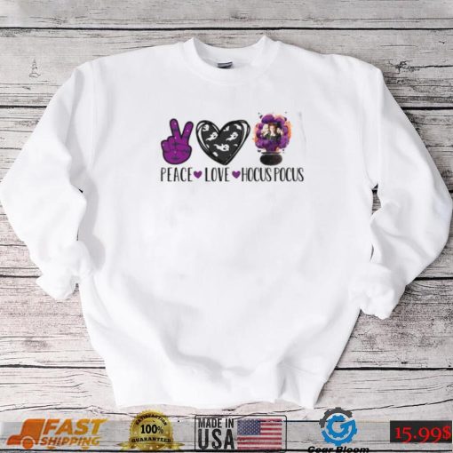 Peace Love Hocus Pocus Sweat Shirt, Halloween Sanderson Sisters Gift