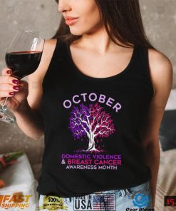 October Domestic Violence Breast Cancer Awareness Month T Shirt