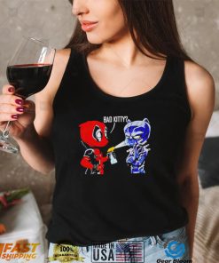 Deadpool and Black Panther bad kitty chibi shirt