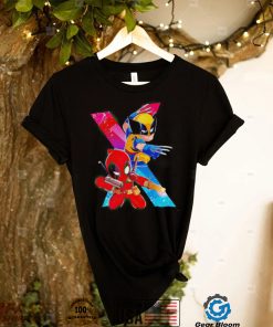 X Men cartoon and Deadpool chibi cute shirt