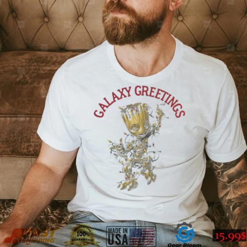 Baby Groot Galaxy Greetings Christmas Light Shirt