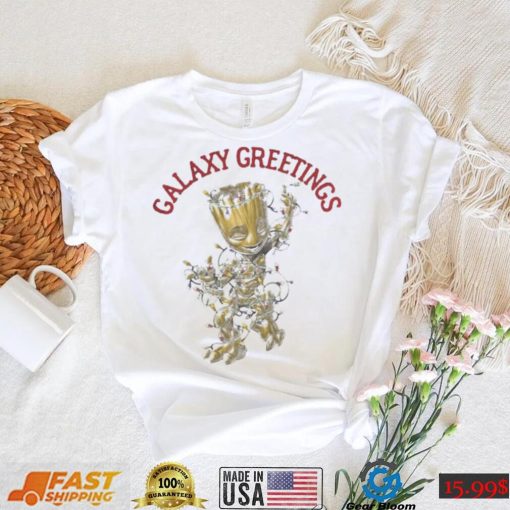 Baby Groot Galaxy Greetings Christmas Light Shirt