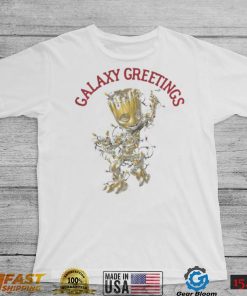 Baby Groot Galaxy Greetings Christmas Light Shirt