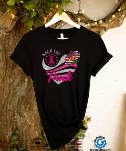 Back The Pink Ribbon Sunflower Heart Breast Cancer Awareness T Shirt