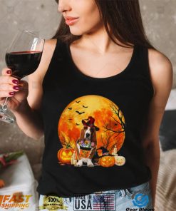 Basset Hound Dog Witch Pumpkin Halloween Costume T Shirt