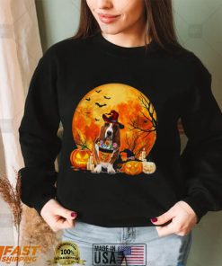 Basset Hound Dog Witch Pumpkin Halloween Costume T Shirt