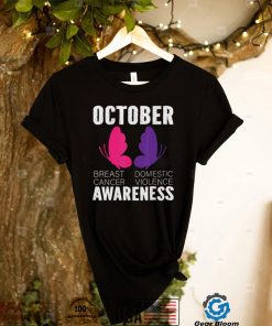 Breast Cancer And Domestic Violence Awareness Butterfly T Shirt