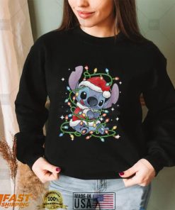 Cartoon Design Santa Hat Present Holiday Stitch Christmas Sweatshirt