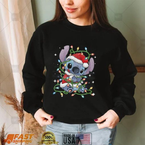 Cartoon Design Santa Hat Present Holiday Stitch Christmas Sweatshirt