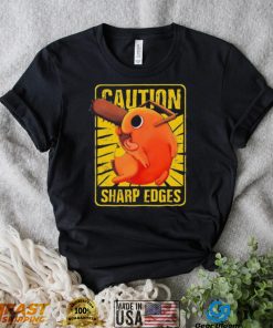 Caution sharp edges pochita chainsaw man 2022 shirt