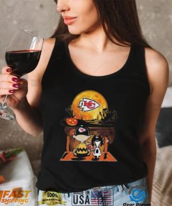 Charlie Brown and Snoopy Kansas City Chief football Halloween Chief T Shirt