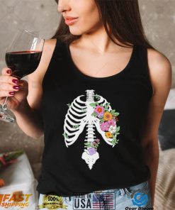 Flowers in my skeleton shirt